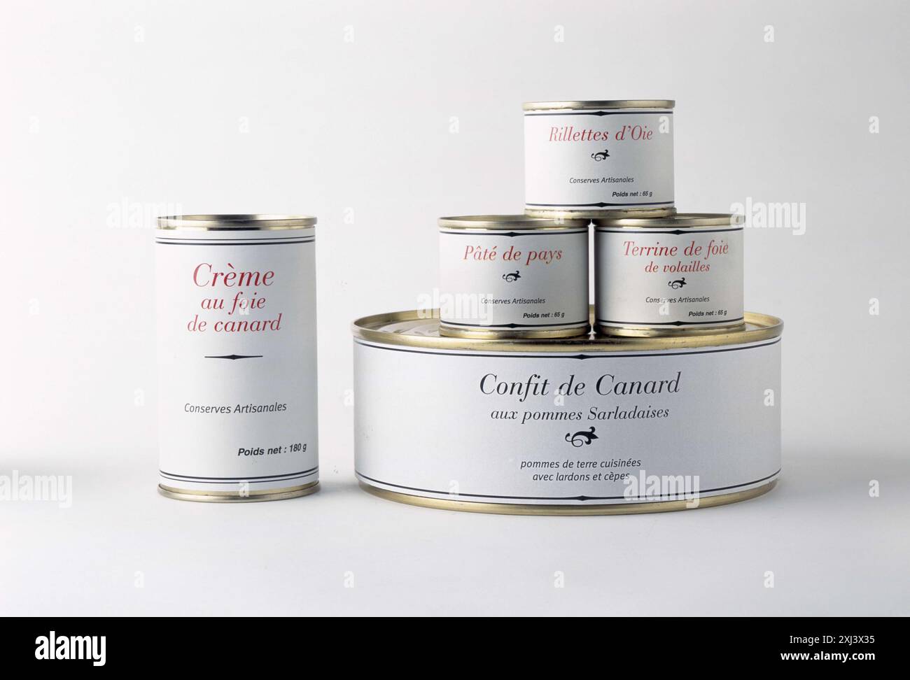 Selezione di barattoli di cibo Foto Stock