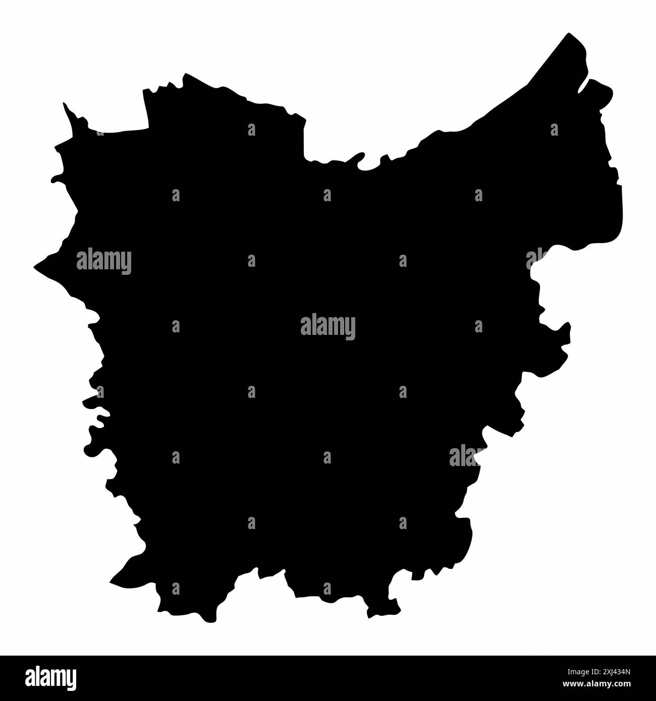 Mappa di sagome delle Fiandre orientali isolata su sfondo bianco, Belgio Illustrazione Vettoriale