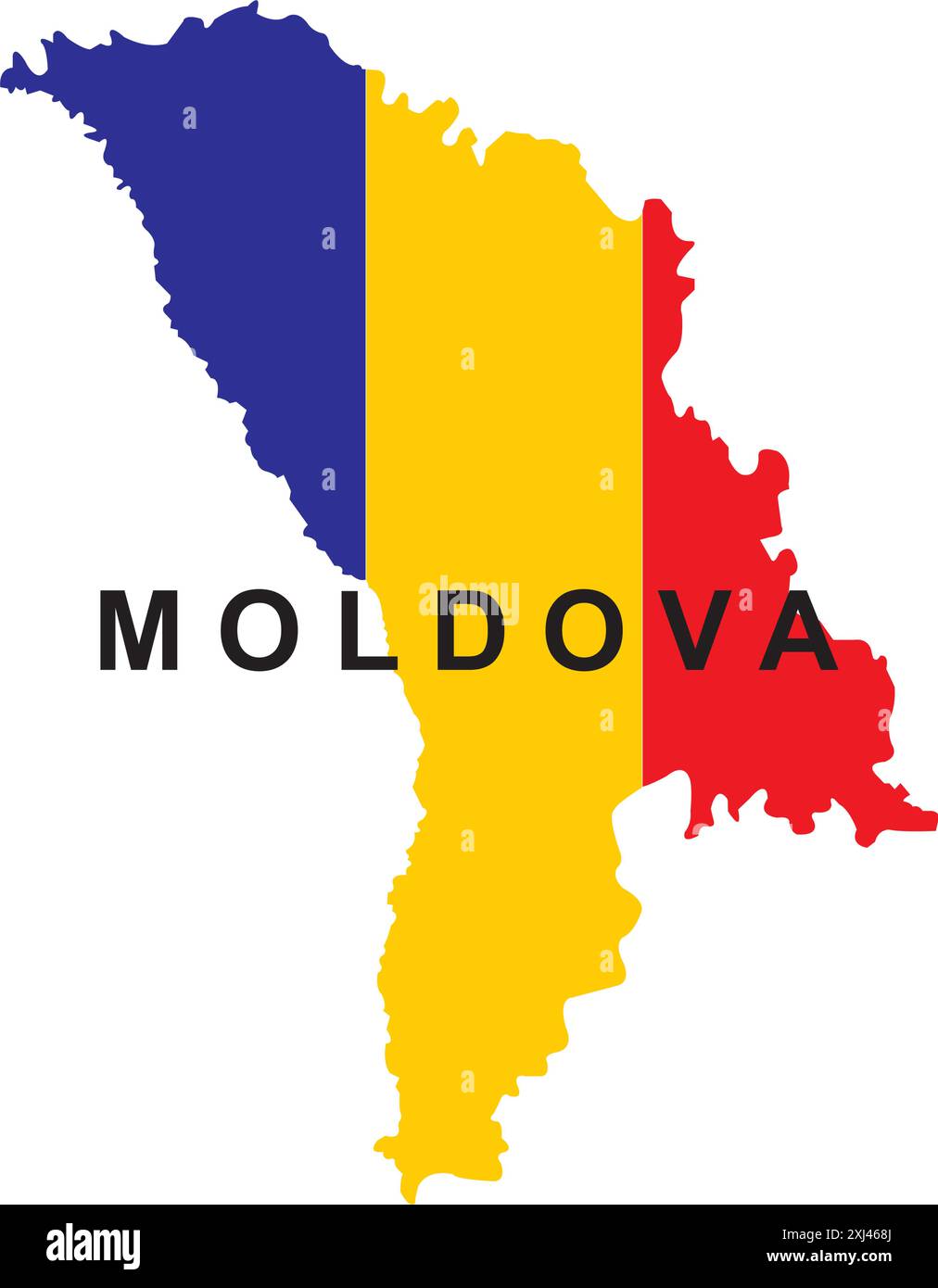 Illustrazione vettoriale della mappa Moldavia design semplice Illustrazione Vettoriale