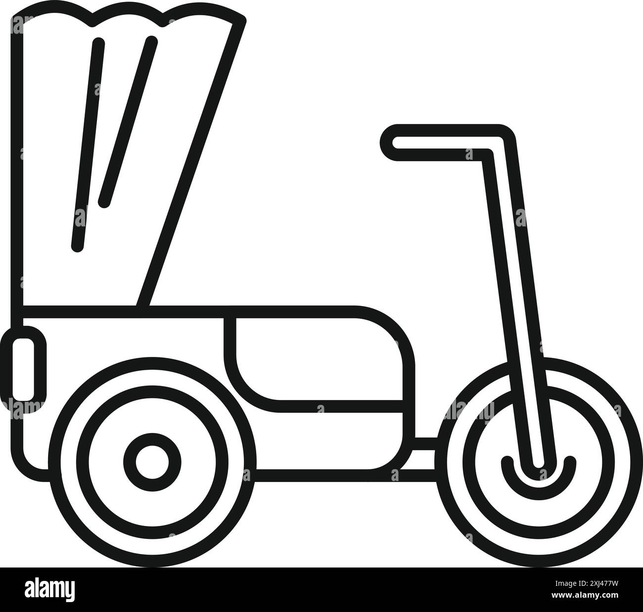 Questa icona rappresenta un taxi tuk tuk, un mezzo di trasporto comune in molte città Illustrazione Vettoriale