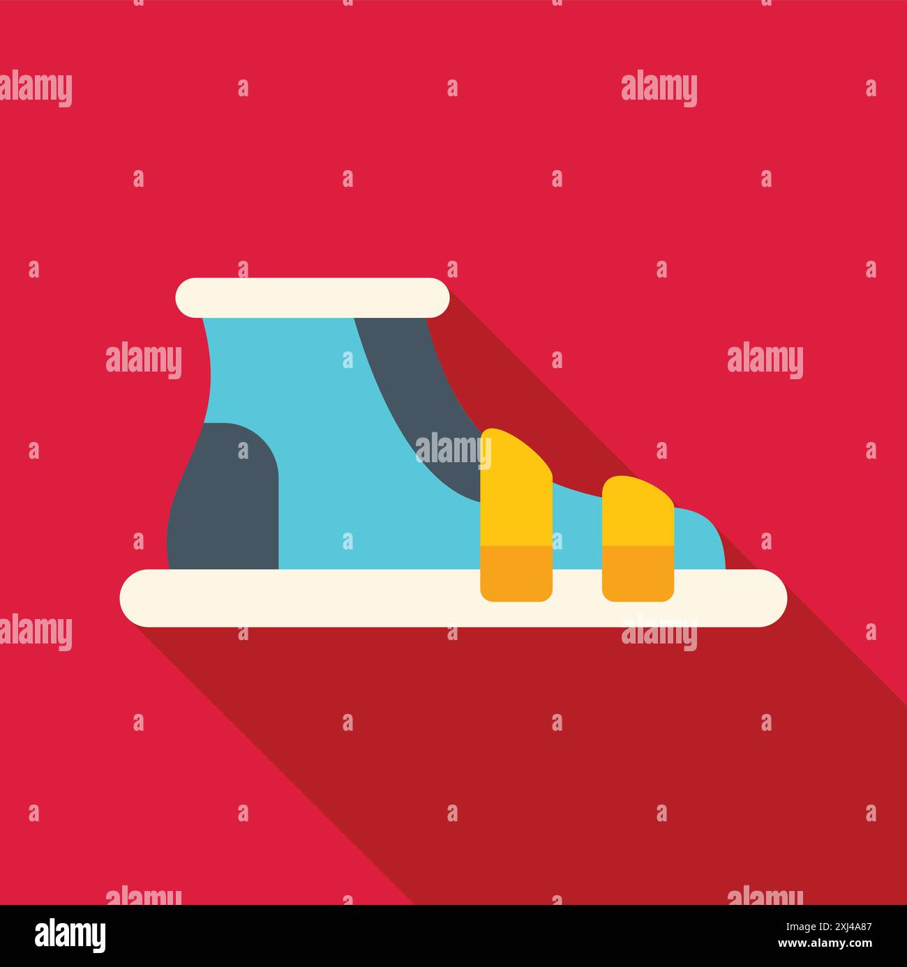 Stivaletto ortopedico blu per la riabilitazione in caso di lesioni al piede Illustrazione Vettoriale