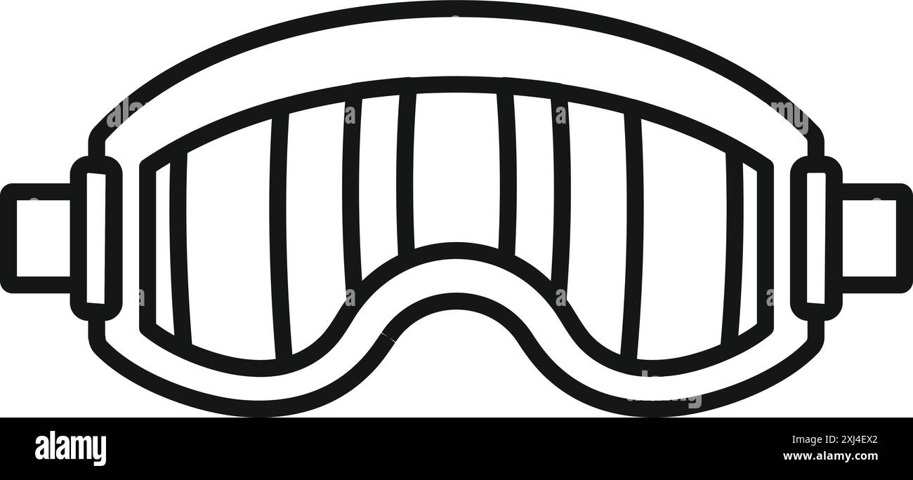 Gli occhiali da sci sono essenziali per proteggere gli occhi dello sciatore dal sole e dalla neve mentre sciate giù per una montagna Illustrazione Vettoriale