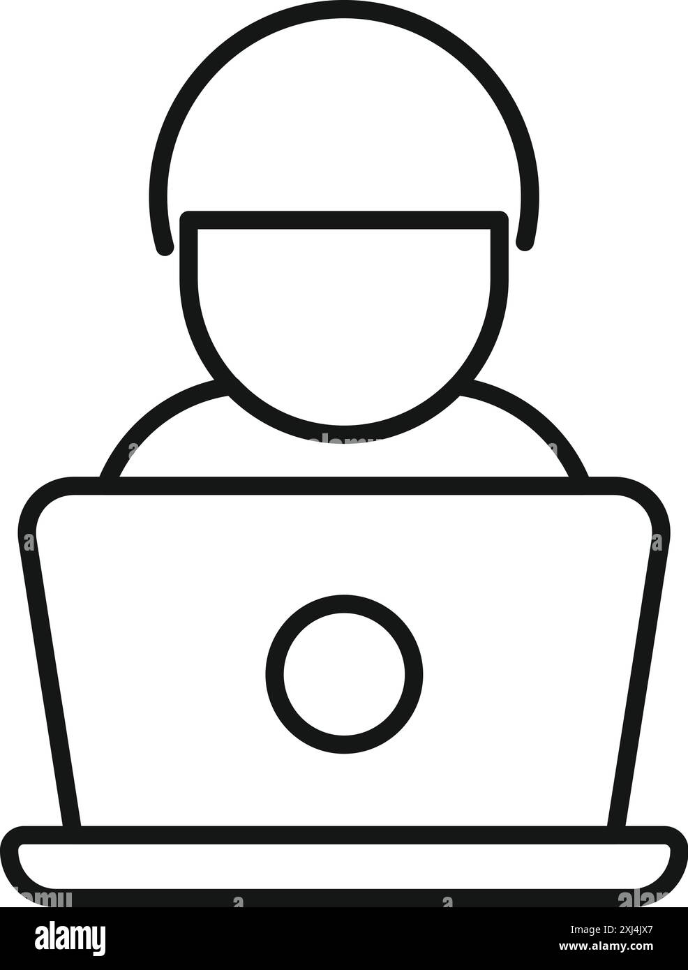 L'operatore militare utilizza un laptop, potenzialmente impegnato in attività di cybersicurezza, analisi di intelligence o comunicazione Illustrazione Vettoriale