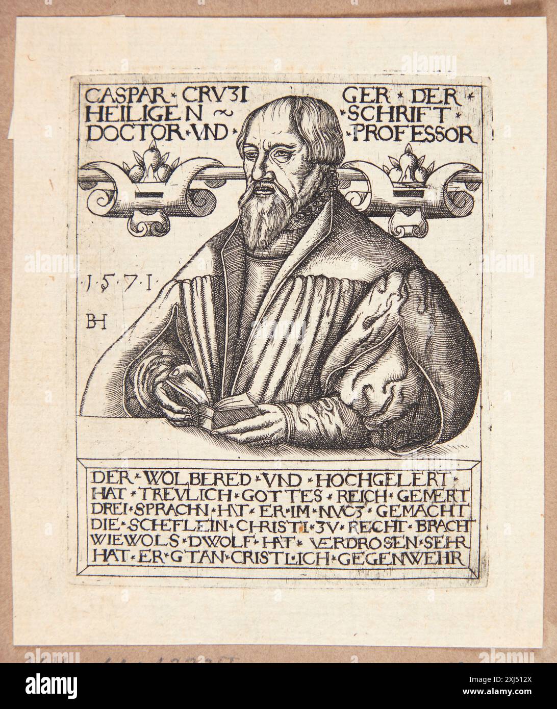 Theophrastus Paracelsus Jenichen, Balthasar 1560 - 1599 Etching, Print Hollstein's German Engravings, etchings and Woodcuts 1400-1700 (vol. XVb), Balthasar Jenichen to David Kandel, Robert Zijlma, 214, 52623, 1986 Theophrastus Paracelsus Foto Stock