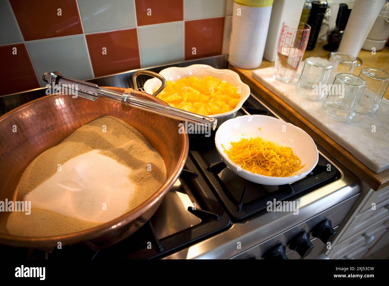 Preparare la marmellata Foto Stock