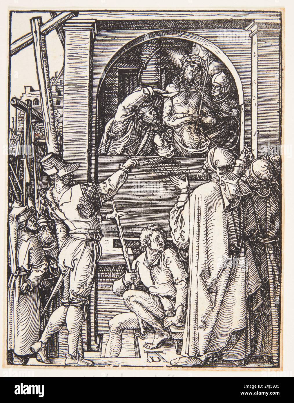 Ecce Homo - Cristo presentato al popolo Dürer, Albrecht 1471 - 1528 Woodcut, Print Dürer-Katalog: ein Handbuch über Albrecht Dürers Stiche, Radierungen, Holzschnitte, deren Zustände, Ausgaben und Wasserzeichen, Joseph Meder, nr. 144, 11088, 1932. Incisioni tedesche, incisioni e incisioni in legno di Hollstein 1400-1700 (vol. VII), Albrecht e Hans Dürer, R.W. Scheller, Kat. n. 144, C 37615, 1962. The Illustrated Bartsch 10, Sixteenth Century German Artists, Albrecht Dürer: Albrecht Dürer, Walter L. Strauss, 35, Woodcuts, C 36179, 1980. Albrecht Dürer's kleine Passion Nürnberg 1510: Nürnberg 1510, Mü Foto Stock