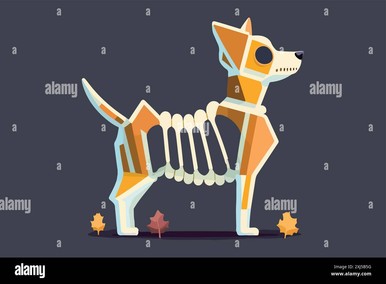 Illustrazione vettoriale dello scheletro del cane Illustrazione Vettoriale