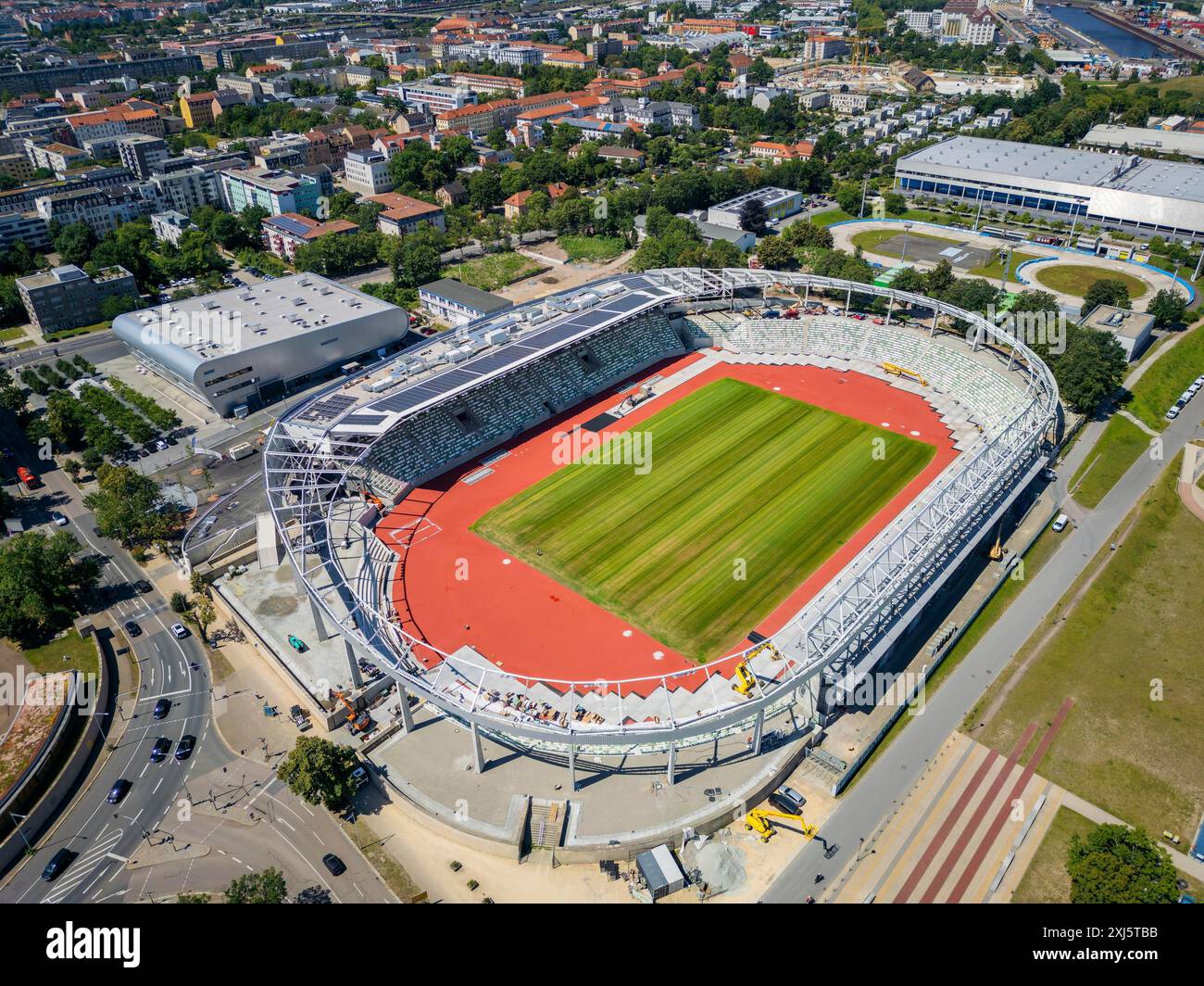 La capitale dello stato, Dresda, sta trasformando lo stadio in un moderno e polifunzionale centro sportivo ed eventi per sport competitivi e popolari. Foto Stock