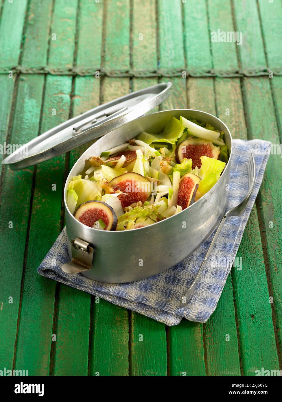 Insalata di fichi, mele e cicoria Foto Stock