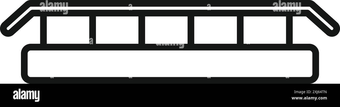 Icona della line art di un passaggio sicuro per i pedoni su una strada trafficata o un fiume Illustrazione Vettoriale