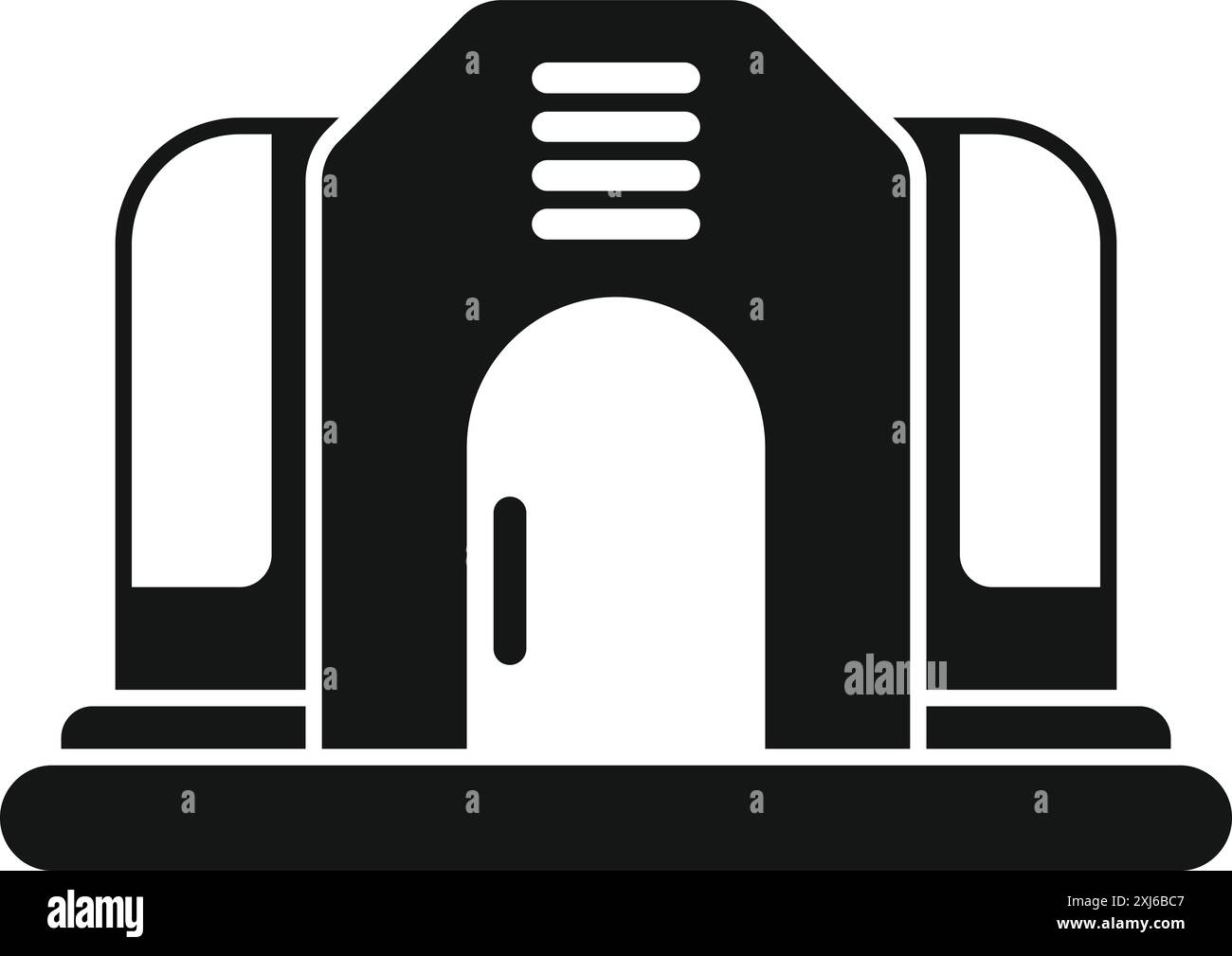 Moderna entrata sotterranea della metropolitana con scale e soffitto ad arco Illustrazione Vettoriale Moderna entrata sotterranea della metropolitana con scale e soffitto ad arco Illustrazione Vettoriale