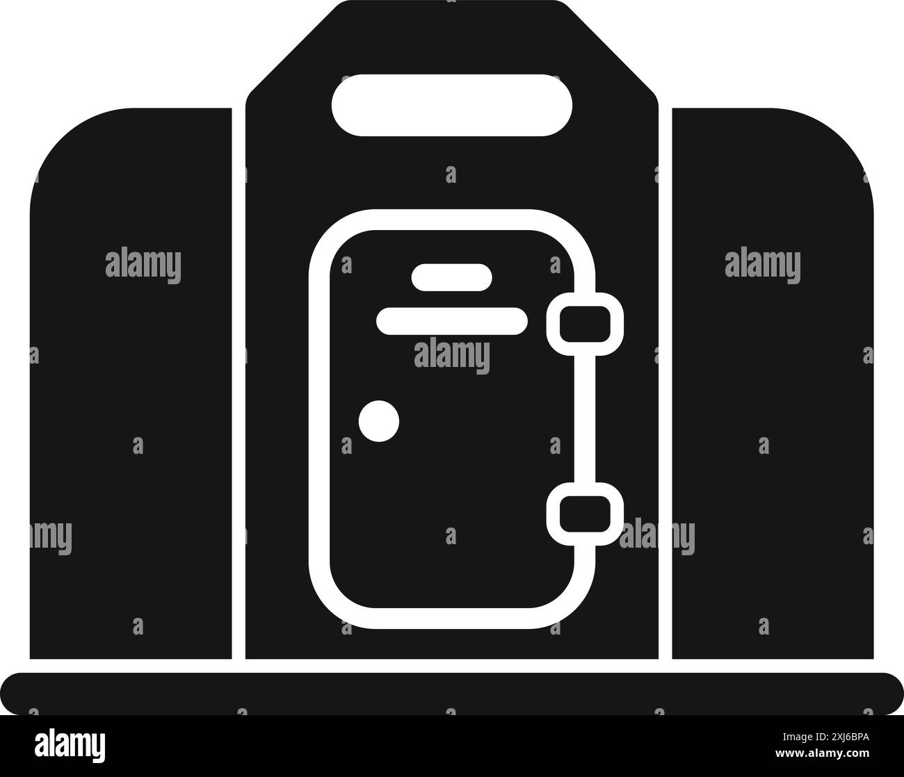 Sagoma in bianco e nero di una capsula criogenica, utilizzata per la criogenia Illustrazione Vettoriale