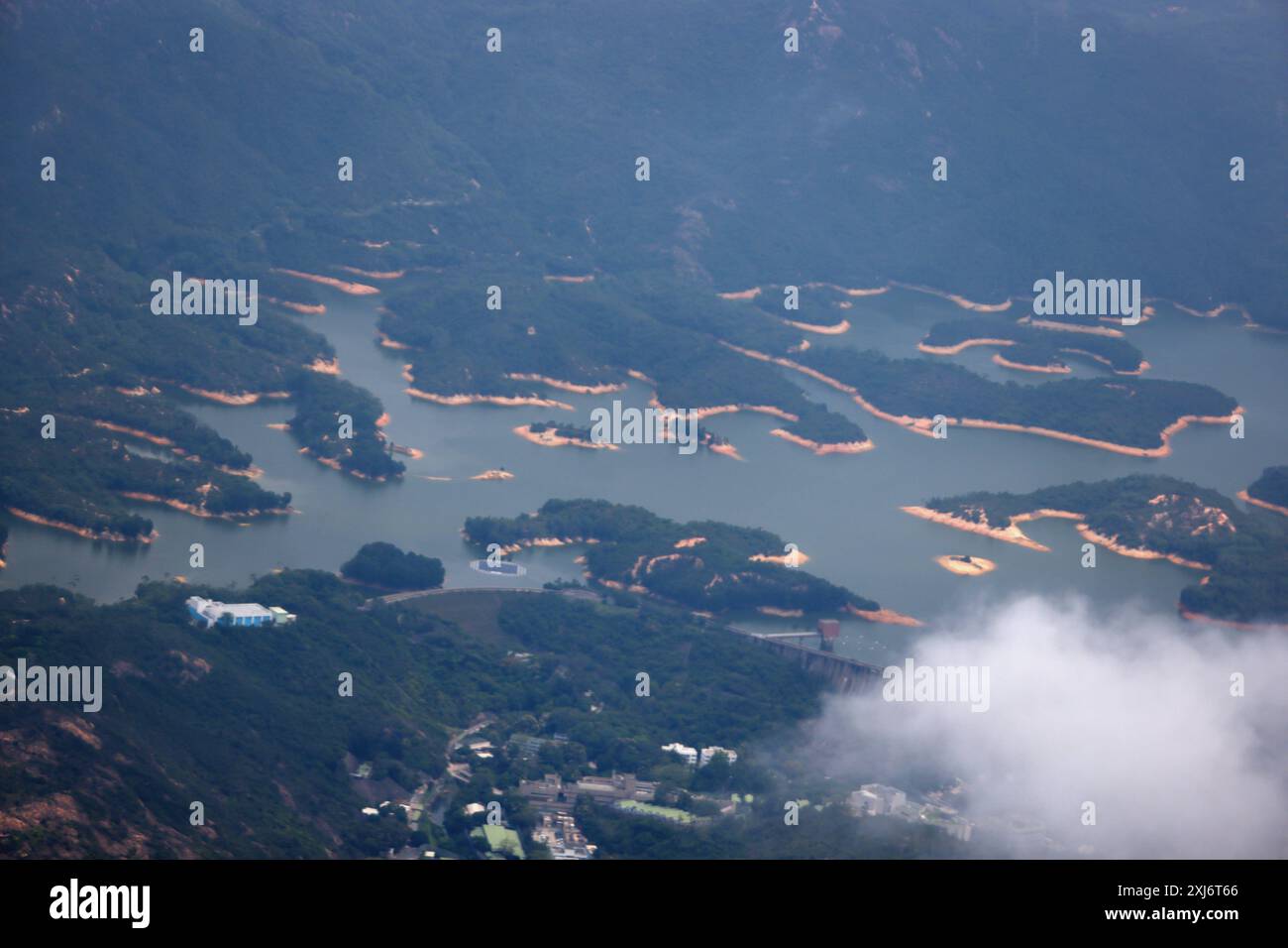 Il paesaggio del Tai Lam Chung Reservoir a Hong Kong Foto Stock