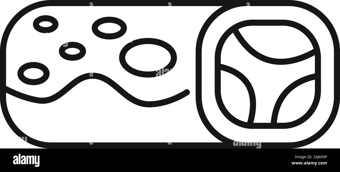 Icona dell'arte di linea di una delizia turca, una dolcezza gustata in turchia e nel Medio Oriente Illustrazione Vettoriale