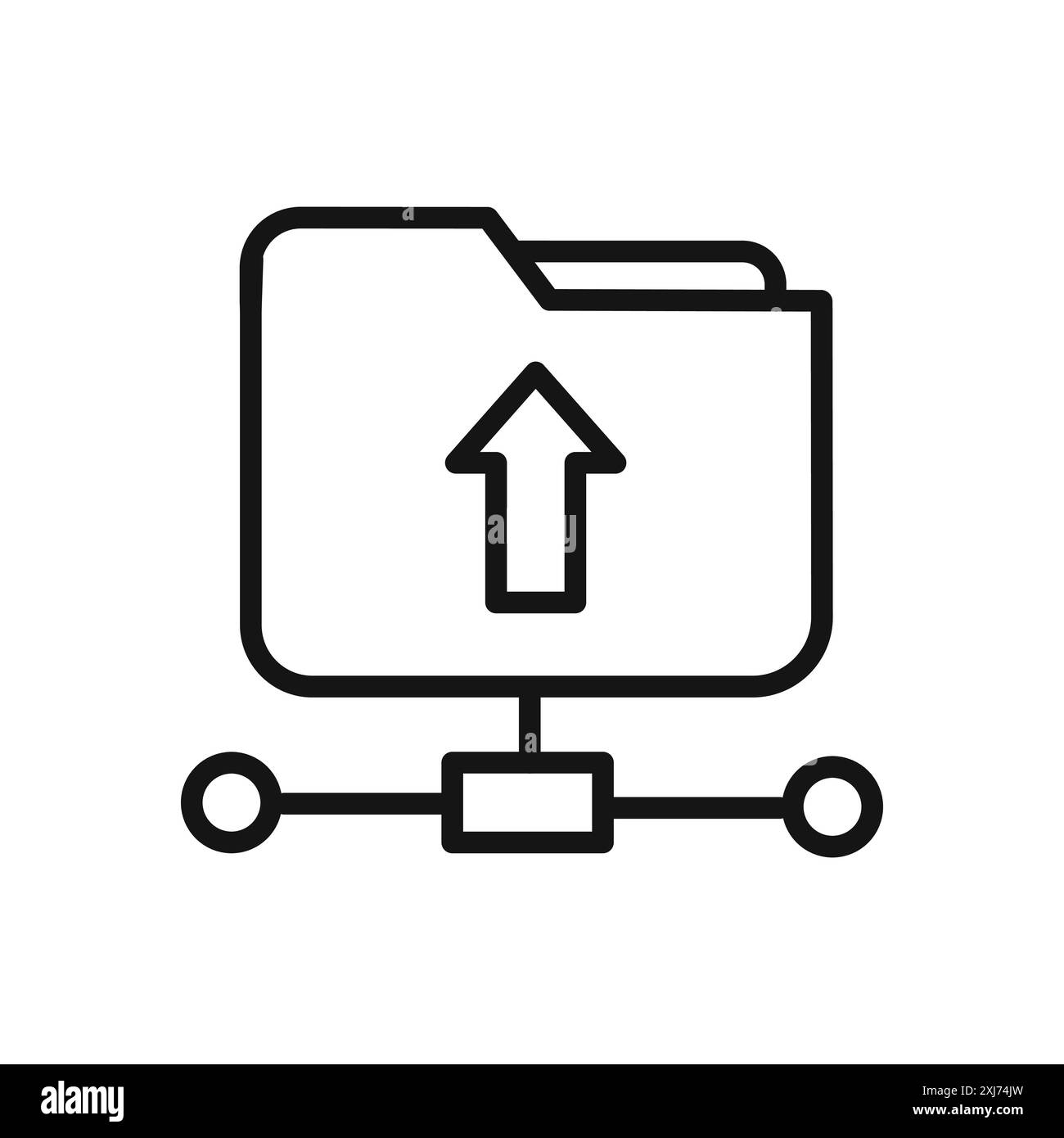 FTP icona navigazione verso l'alto linea vettoriale logo contrassegno o stile contorno raccolta set di simboli Illustrazione Vettoriale