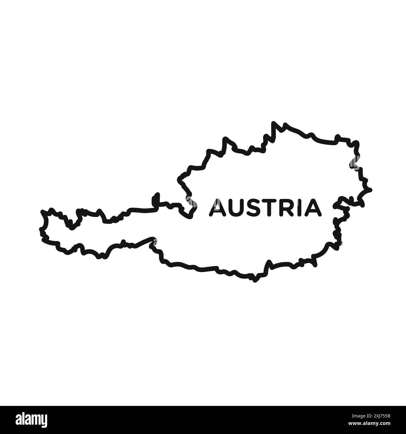 mappa dell'Austria icona linea vettoriale marchio logo o set di simboli stile contorno collezione Illustrazione Vettoriale