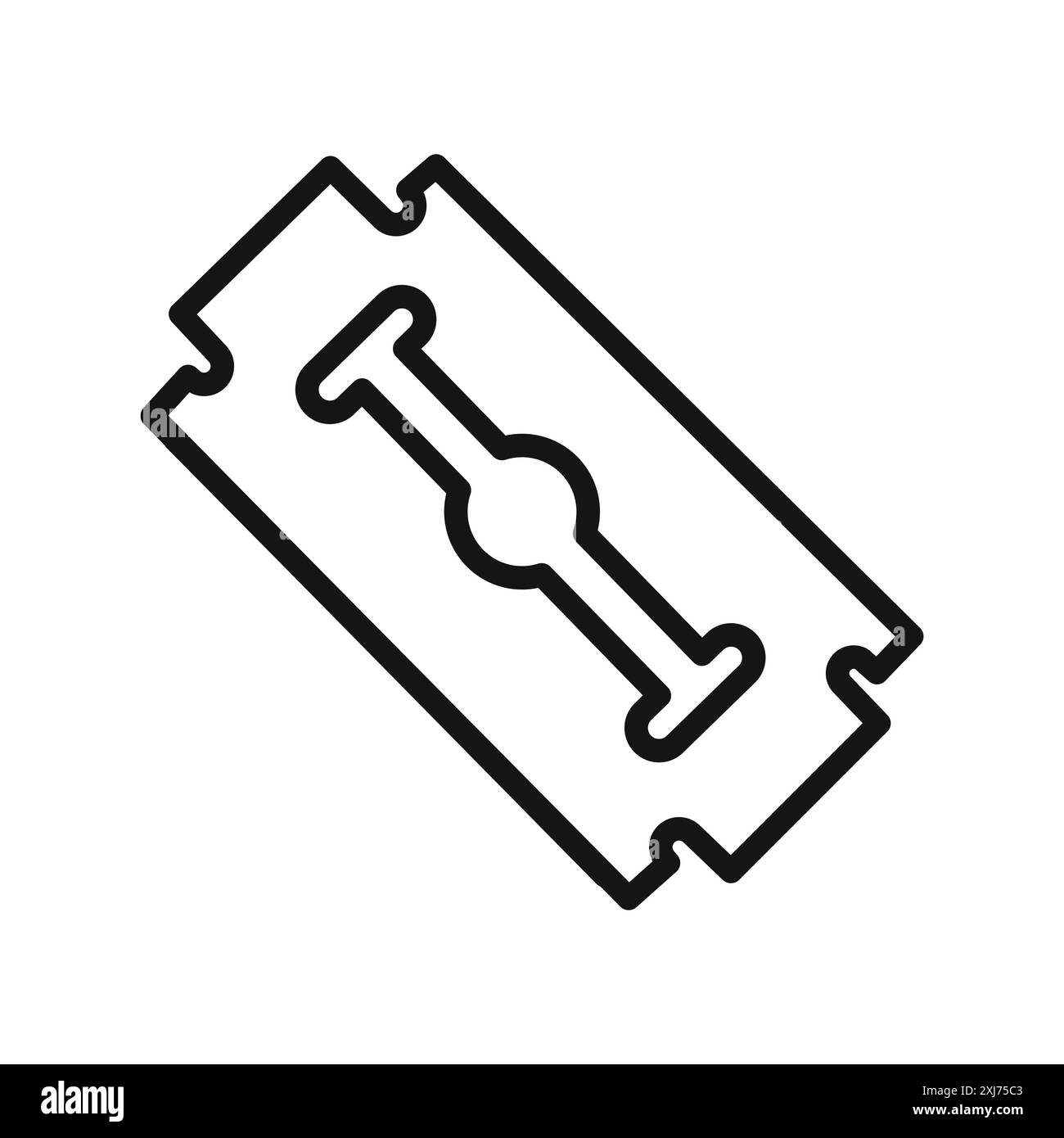 Icona della lama del rasoio linea vettoriale logo o set di simboli stile del contorno della collezione Illustrazione Vettoriale