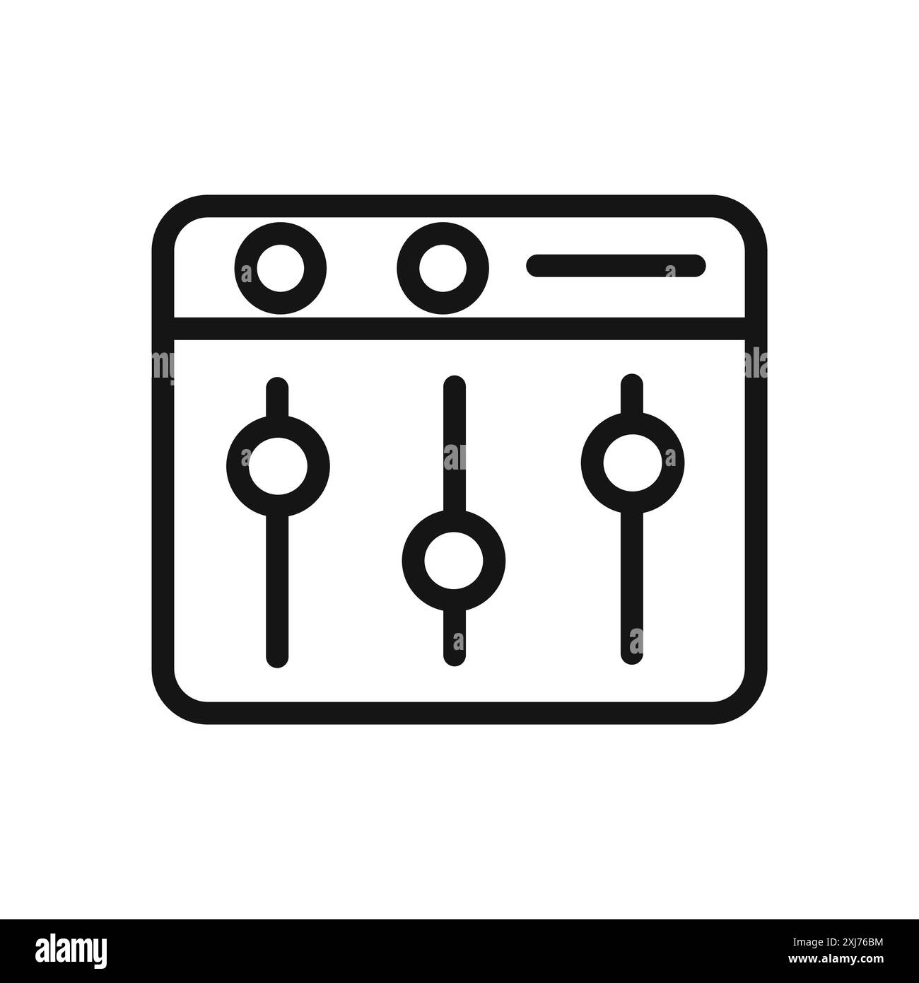 Icona del mixer audio linea vettoriale logo marchio o set di simboli stile contorno collezione Illustrazione Vettoriale