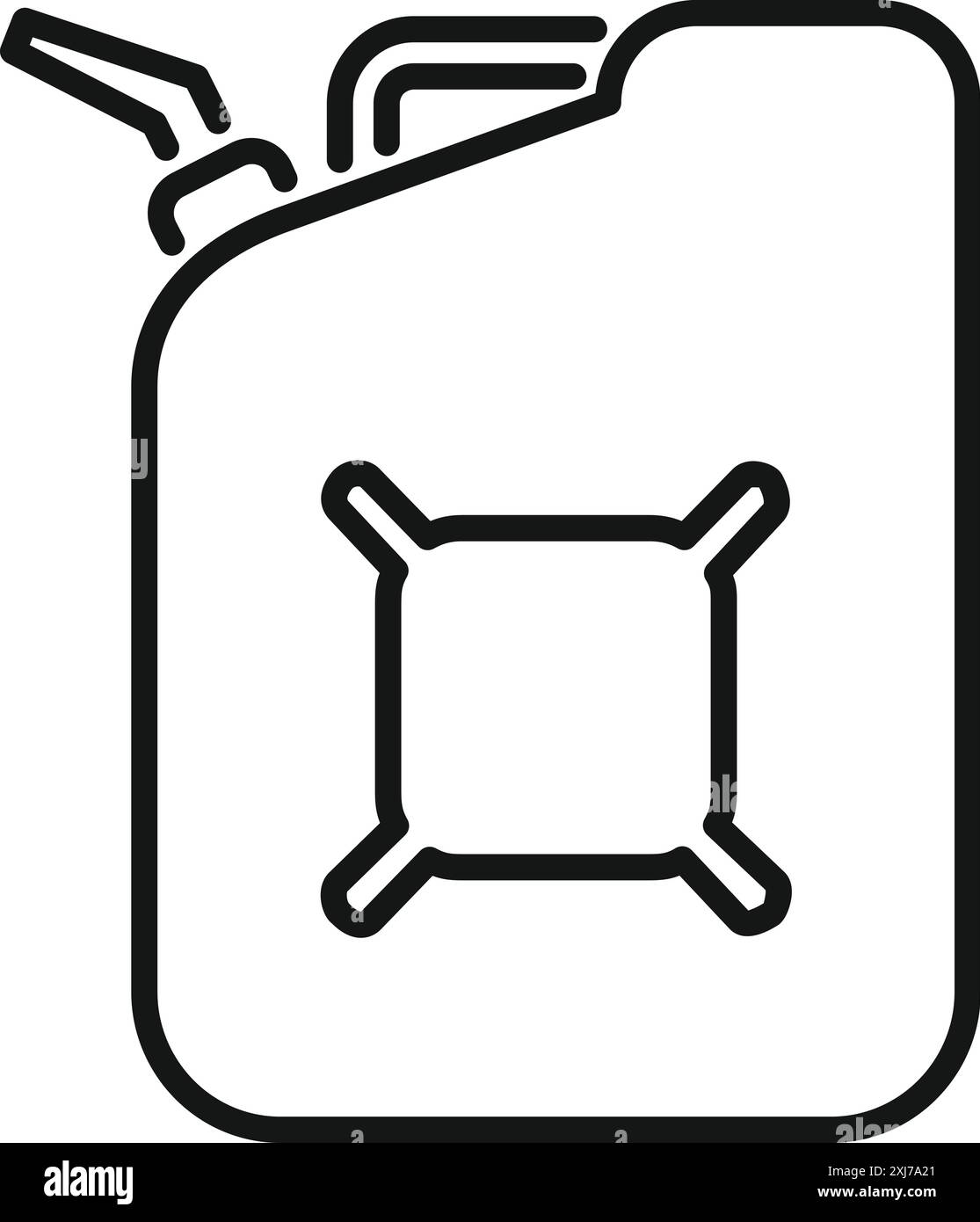 Semplice icona nera di un tanica in metallo per il trasporto di carburante Illustrazione Vettoriale