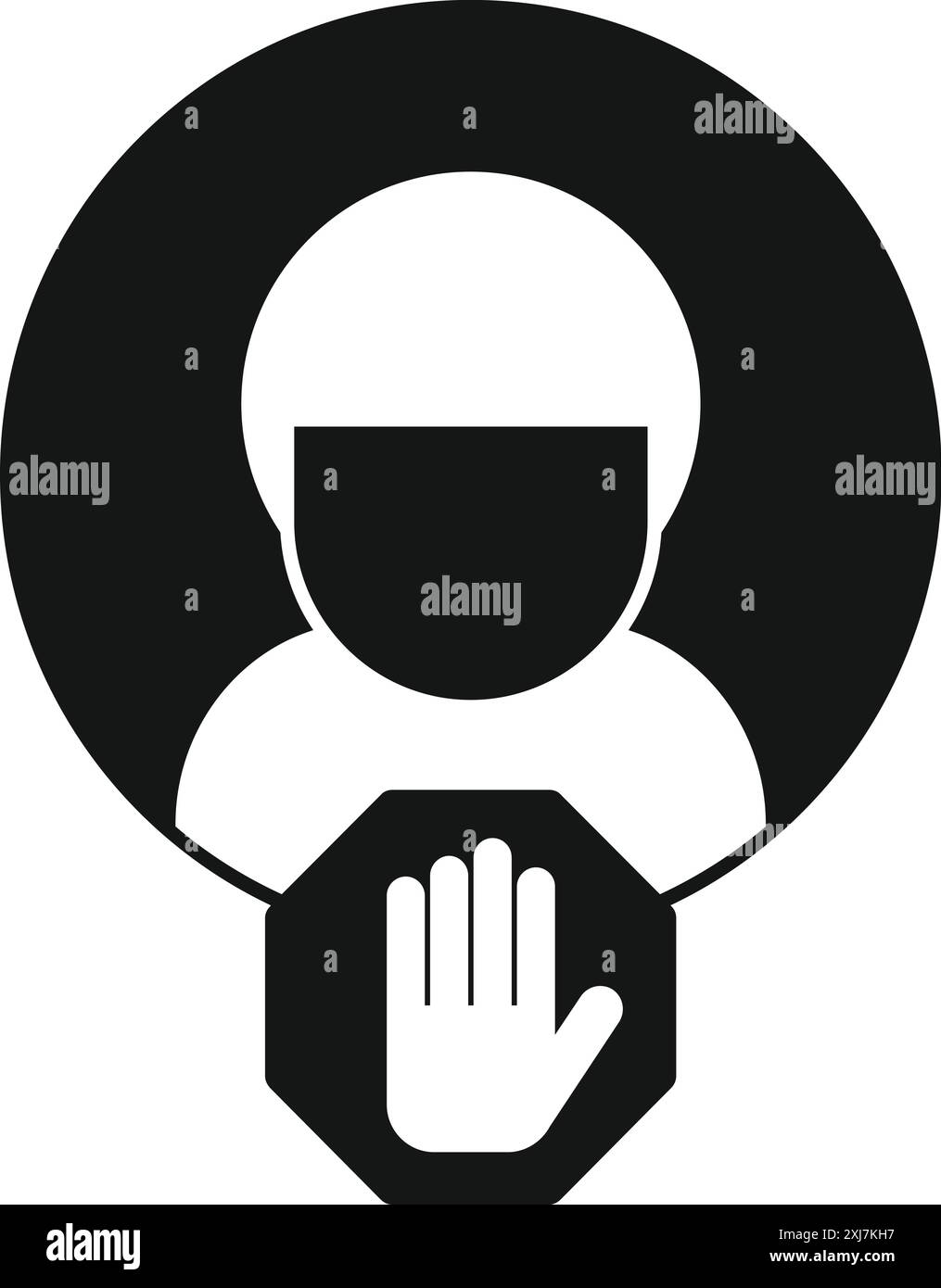 Medico che indossa maschera medica mostrando arresto gesto della mano per la prevenzione del virus e delle malattie Illustrazione Vettoriale