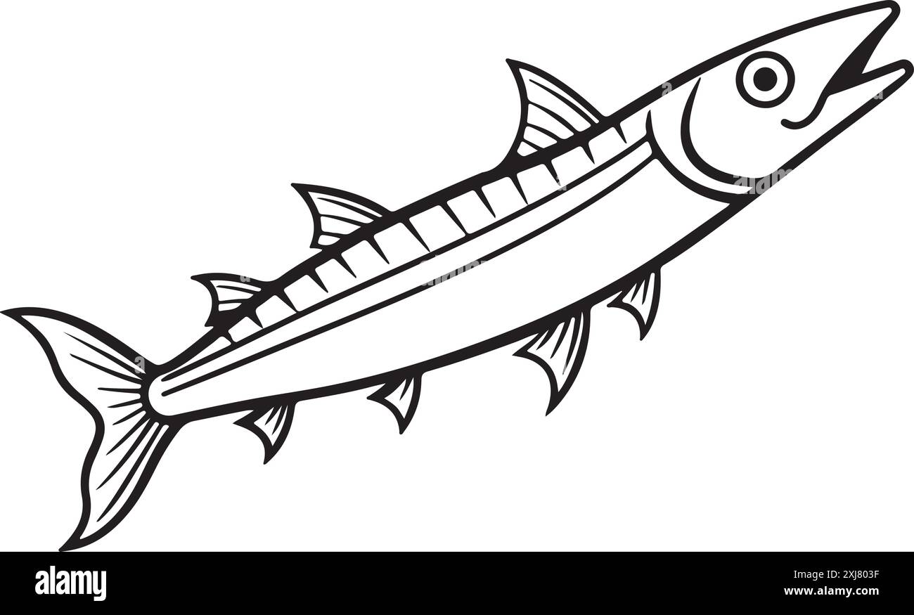 Silhouette di pesce acciuga isolata su una silhouette a icona vettoriale con logo naturale di acciuga bianca Illustrazione Vettoriale