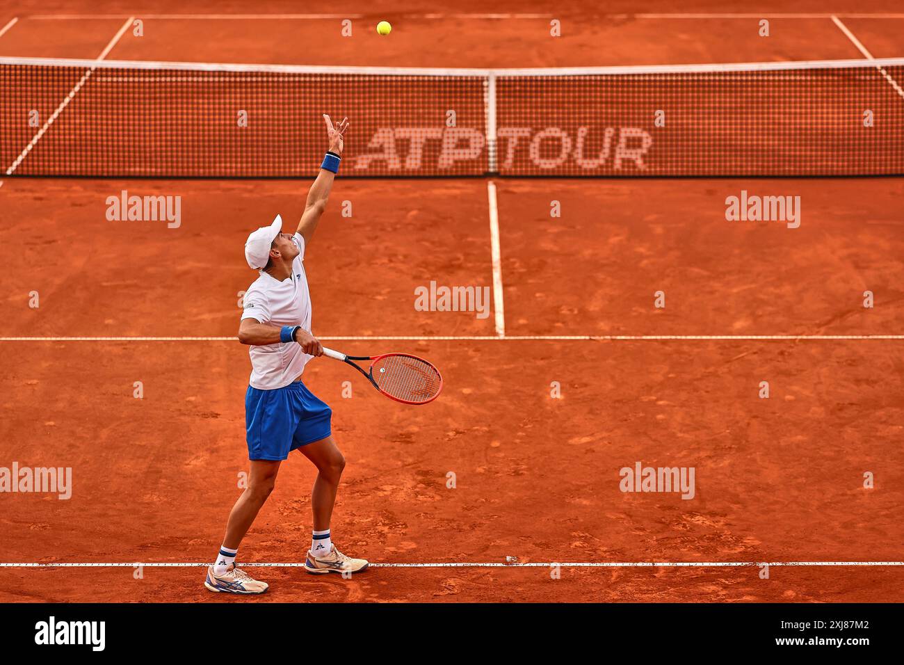 Amburgo, Amburgo, Germania. 15 luglio 2024. Matteo Arnaldi (ITA) serve durante l'OPEN DI AMBURGO - ATP500, Mens Tennis (Credit Image: © Mathias Schulz/ZUMA Press Wire) SOLO PER USO EDITORIALE! Non per USO commerciale! Foto Stock