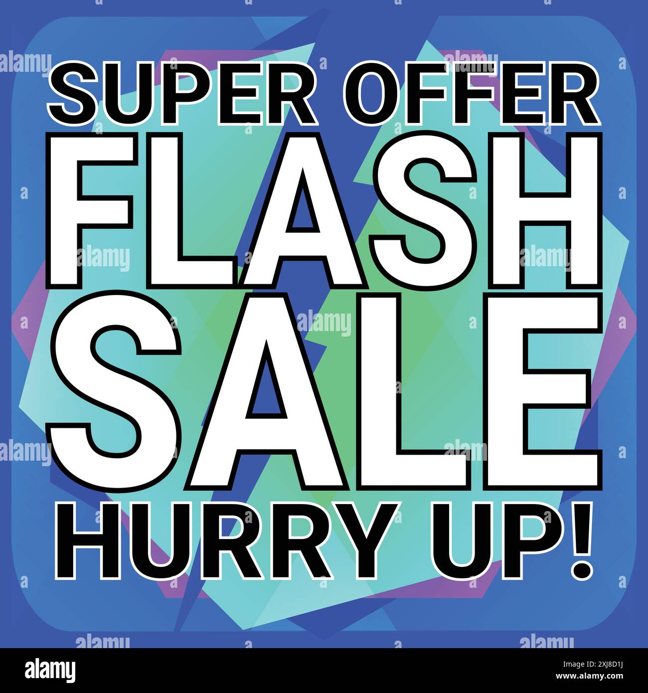 Offerta speciale offerta Flash Affrettatevi a stendere il banner quadrato per promuovere le vendite e gli articoli con sfondo blu Illustrazione Vettoriale