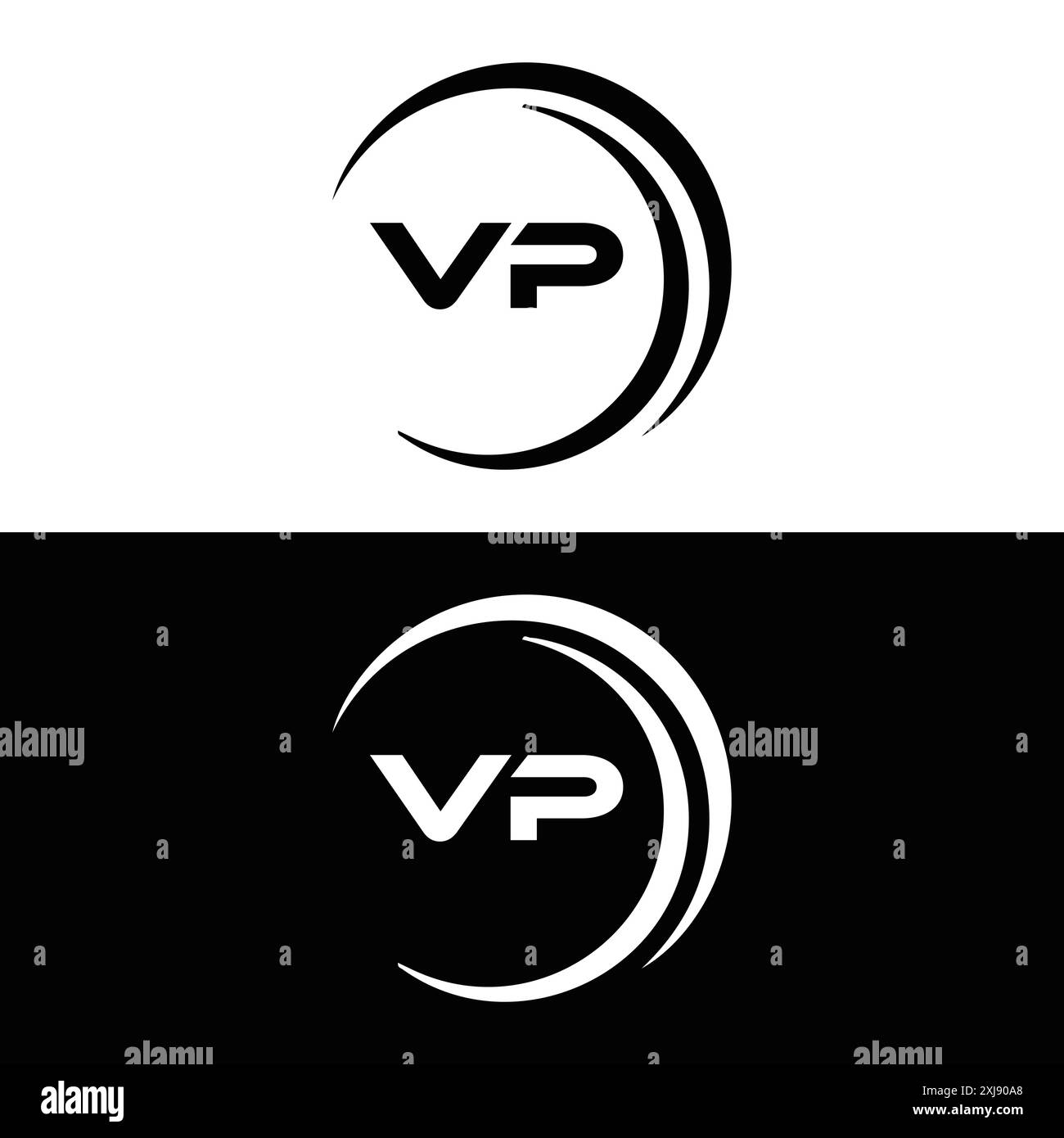 Logo VP. Design V P. Lettera VP bianca. VP, V P Letter logo design. Logo V P Letter in ORO, LOGO GOLDEN, TRE, stile. logo letter impostato in una sola ar Illustrazione Vettoriale