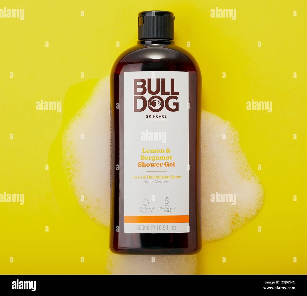 Mansfield,Nottingham,Regno Unito,17 luglio 2024:immagine del prodotto Studio del gel doccia Bull Dog per uomini. Foto Stock