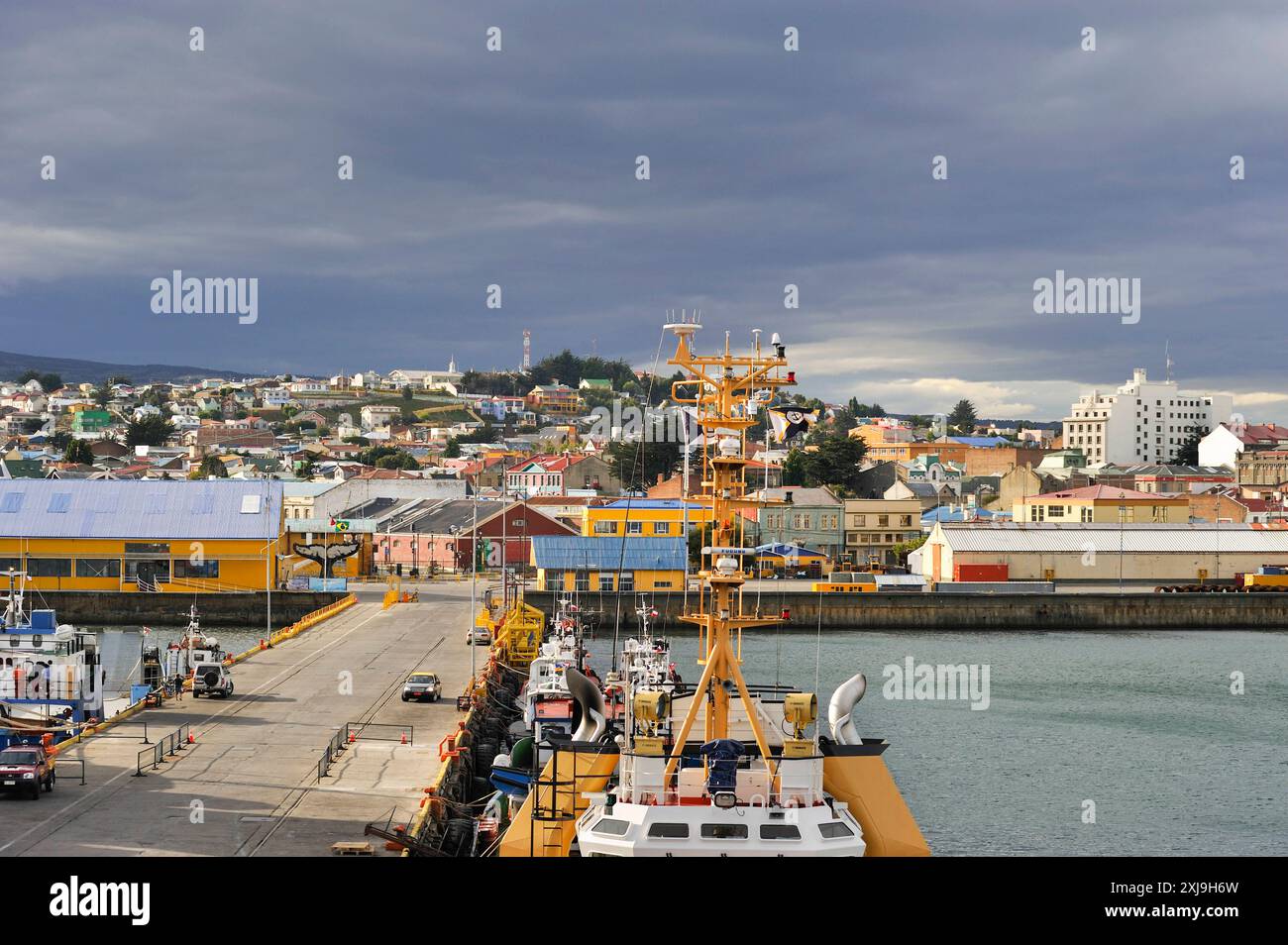 Porto di Punta Arenas, stretto di Magellano, Penisola di Brunswick, Cile, Sud America Copyright: GOUPIxCHRISTIAN 1382-639 Foto Stock