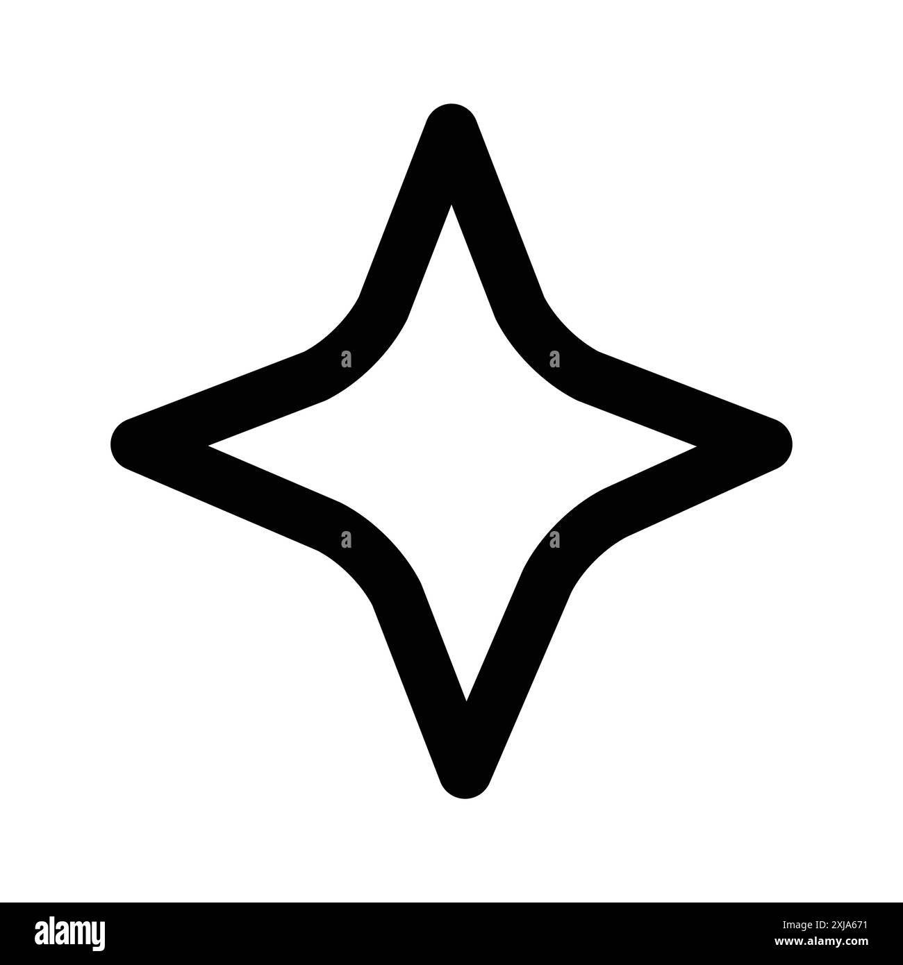 Icona a stella diamantata impostata in stile contorno linea sottile e segno vettoriale lineare Illustrazione Vettoriale
