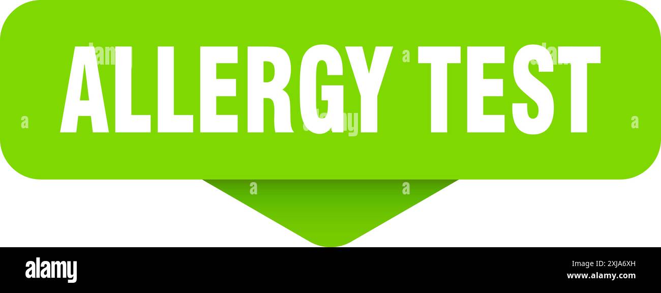 adesivo per test allergici. segno del test di allergia su sfondo trasparente. pulsante rettangolare Illustrazione Vettoriale
