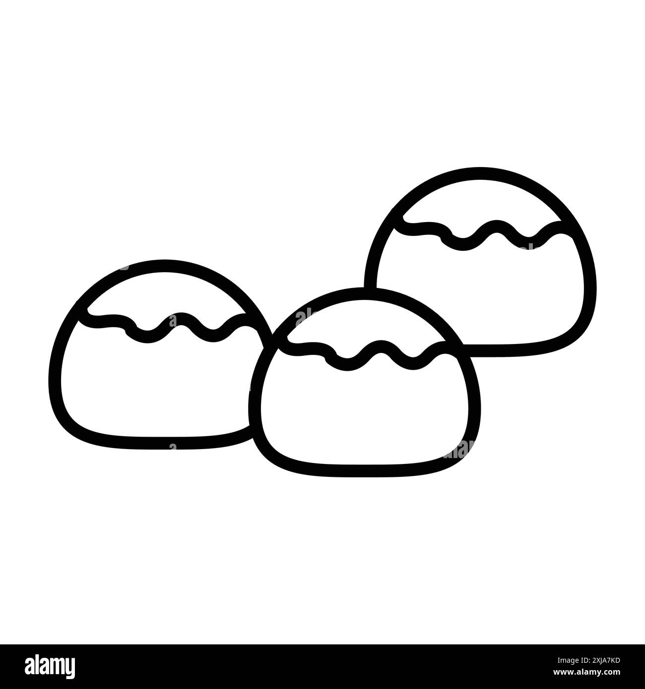 icona buns belga impostata in stile contorno linea sottile e segno vettoriale lineare Illustrazione Vettoriale