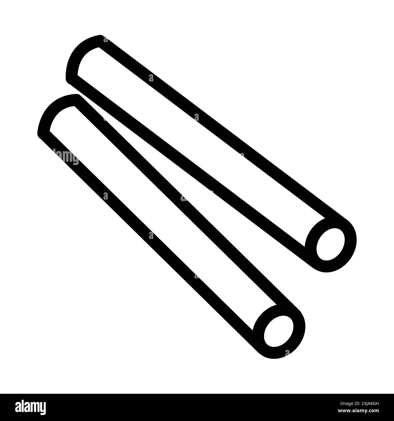 Icona gesso impostata nello stile di contorno della linea sottile e nel segno vettoriale lineare Illustrazione Vettoriale