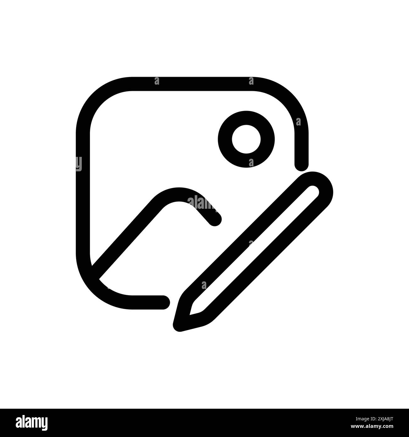 modificare il set di icone dell'immagine nello stile del contorno della linea sottile e nel segno vettoriale lineare Illustrazione Vettoriale