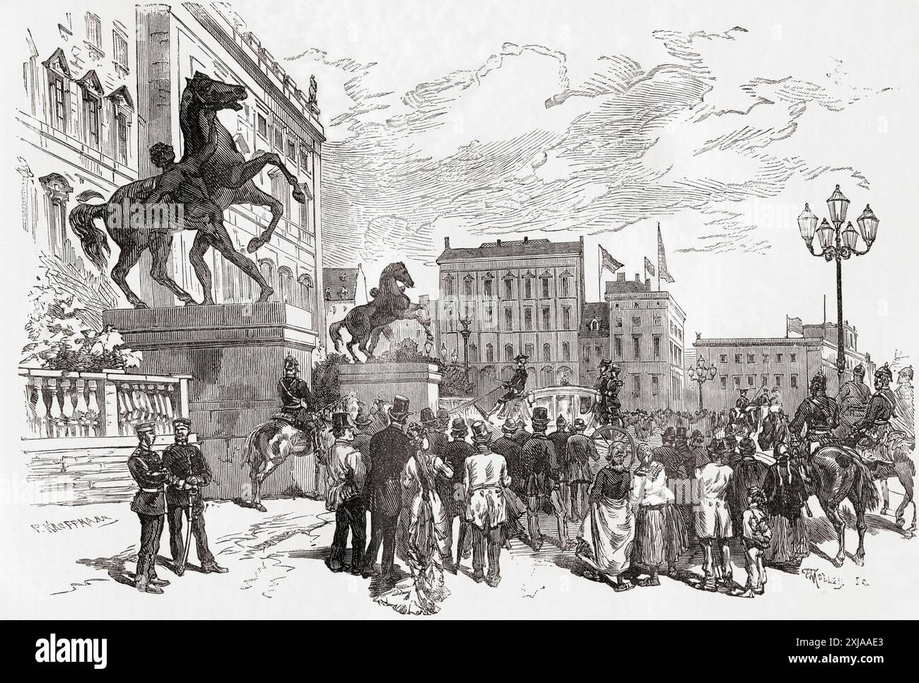 I leader mondiali giunsero al Congresso di Berlino, 13 giugno - 13 luglio 1878, una conferenza diplomatica per riorganizzare gli stati nella penisola balcanica al termine della guerra russo-turca (1877-1878). Da Russes et Turcs: La Guerre D'Orient, pubblicato nel 1878. Foto Stock