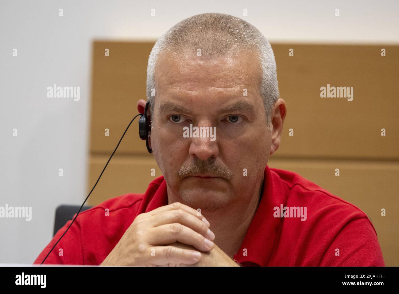 Pascal Dubrulle nella foto durante una sessione della Commissione per l'economia e della Commissione per gli affari sociali, il lavoro e le pensioni al parlamento federale, a Bruxelles, mercoledì 17 luglio 2024. Durante la sessione si terrà uno scambio di opinioni con i ministri e un'audizione con i rappresentanti dell'ACV, dell'ABVV, dell'ACLVB e di Agoria sulla ristrutturazione annunciata all'Audi Brussels. Audi Brussels ha annunciato l'intenzione di ristrutturare l'impianto nel comune di Bruxelles di Vorst / Forest, almeno 1,500 posti di lavoro rischiano di essere tagliati. BELGA FOTO NICOLAS MAETERLINCK Foto Stock