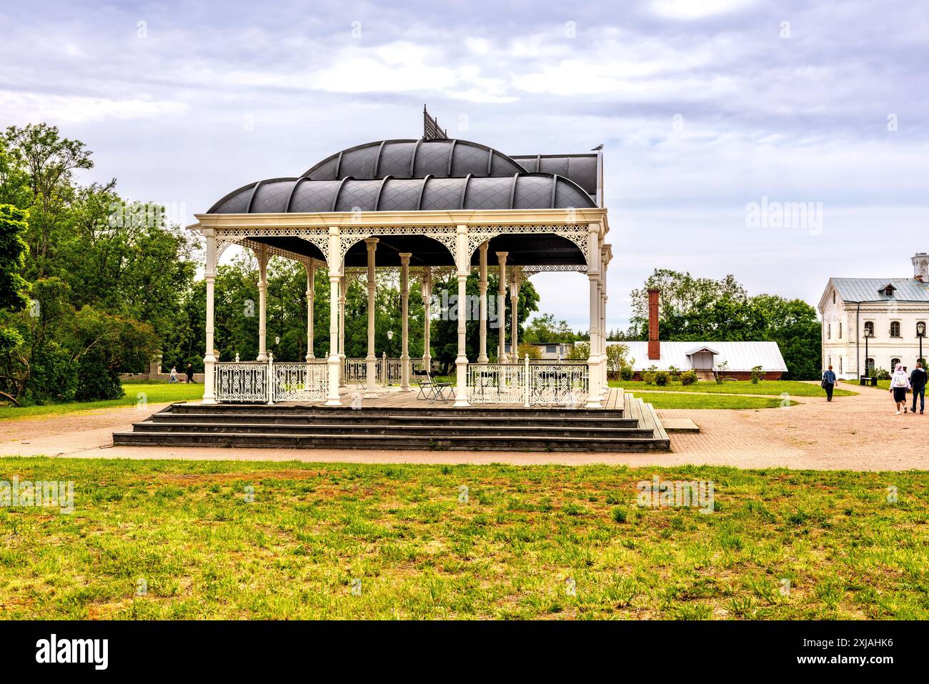 Padiglione del canto sul territorio del Monastero di Valaam Foto Stock