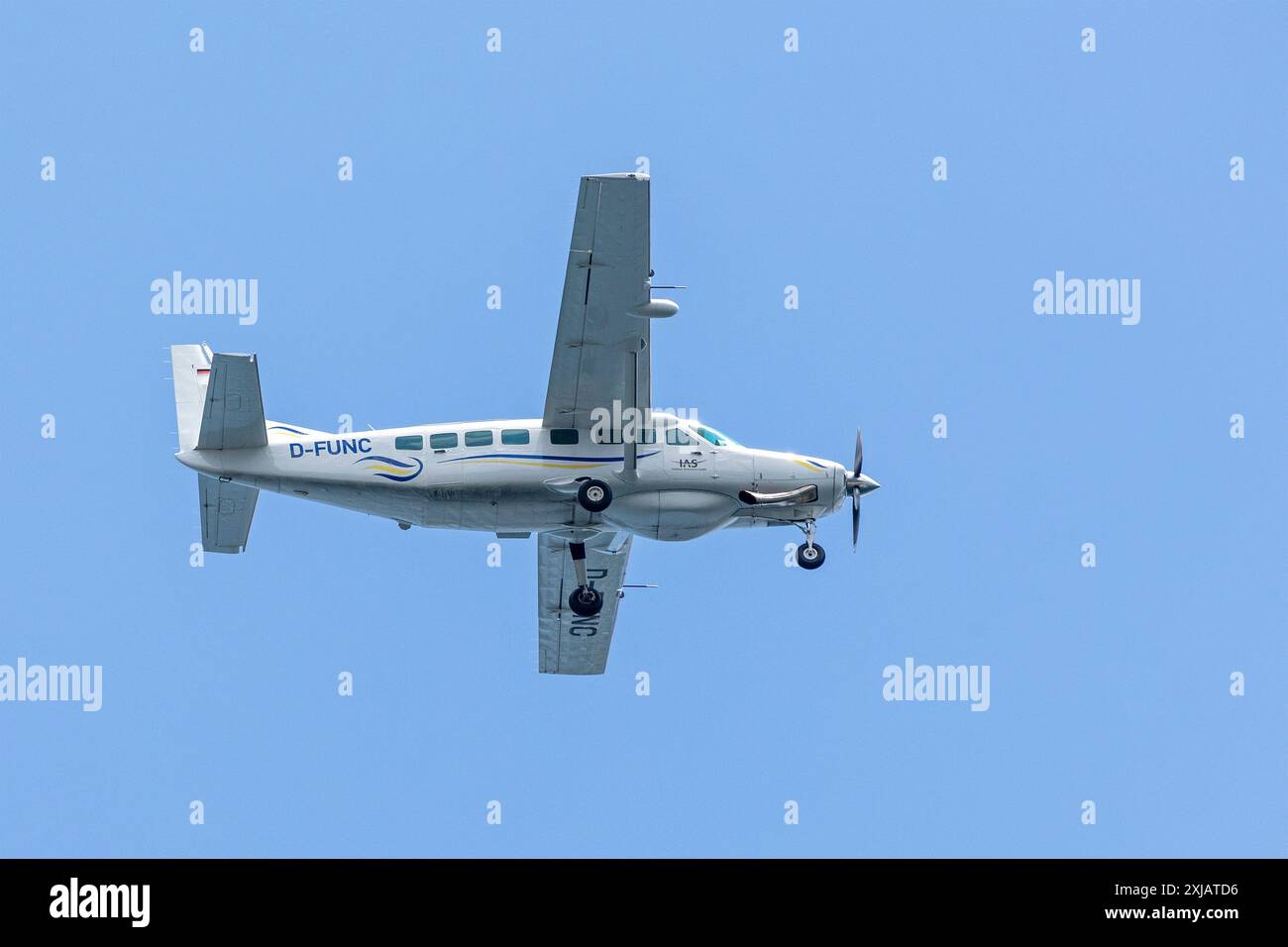 Aereo monomotore, volo turistico, Kiel Week, Kiel Fjord, Kiel, Schleswig-Holstein, Germania Foto Stock