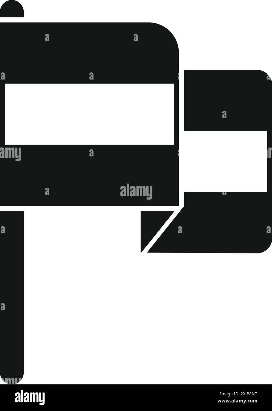 Semplice bandiera bianca e nera che sventola nel vento Illustrazione Vettoriale