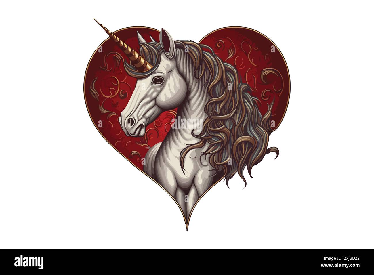 Illustrazione vettoriale Unicorn Valentine Illustrazione Vettoriale