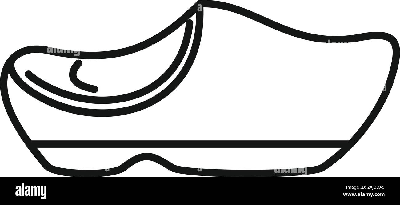 Zoccoli olandesi scarpe scarpe olanda cultura olandese icona tradizionale Illustrazione Vettoriale