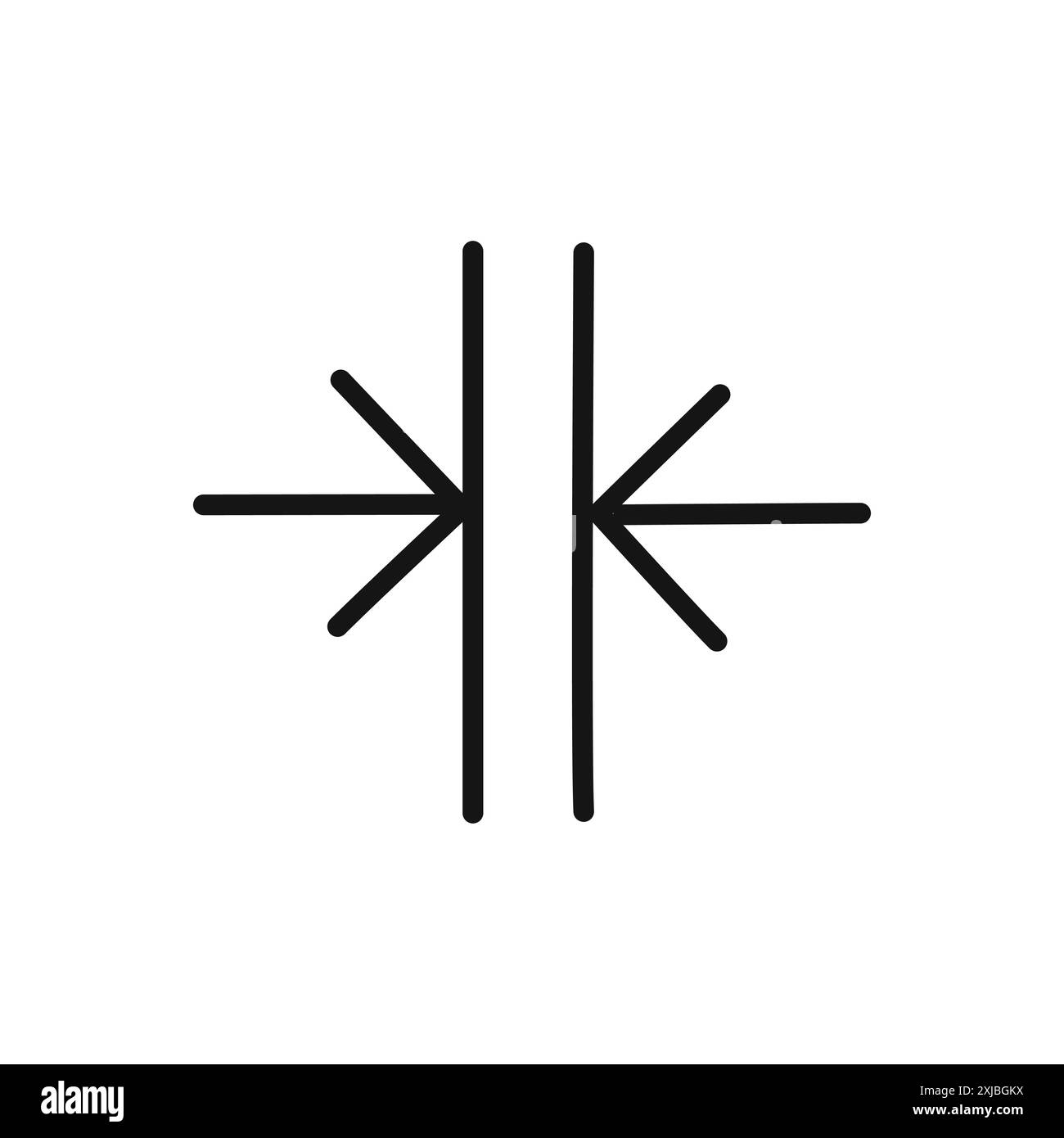 Icona di allineamento segno grafico vettoriale lineare o set di simboli per l'interfaccia utente dell'app Web Illustrazione Vettoriale