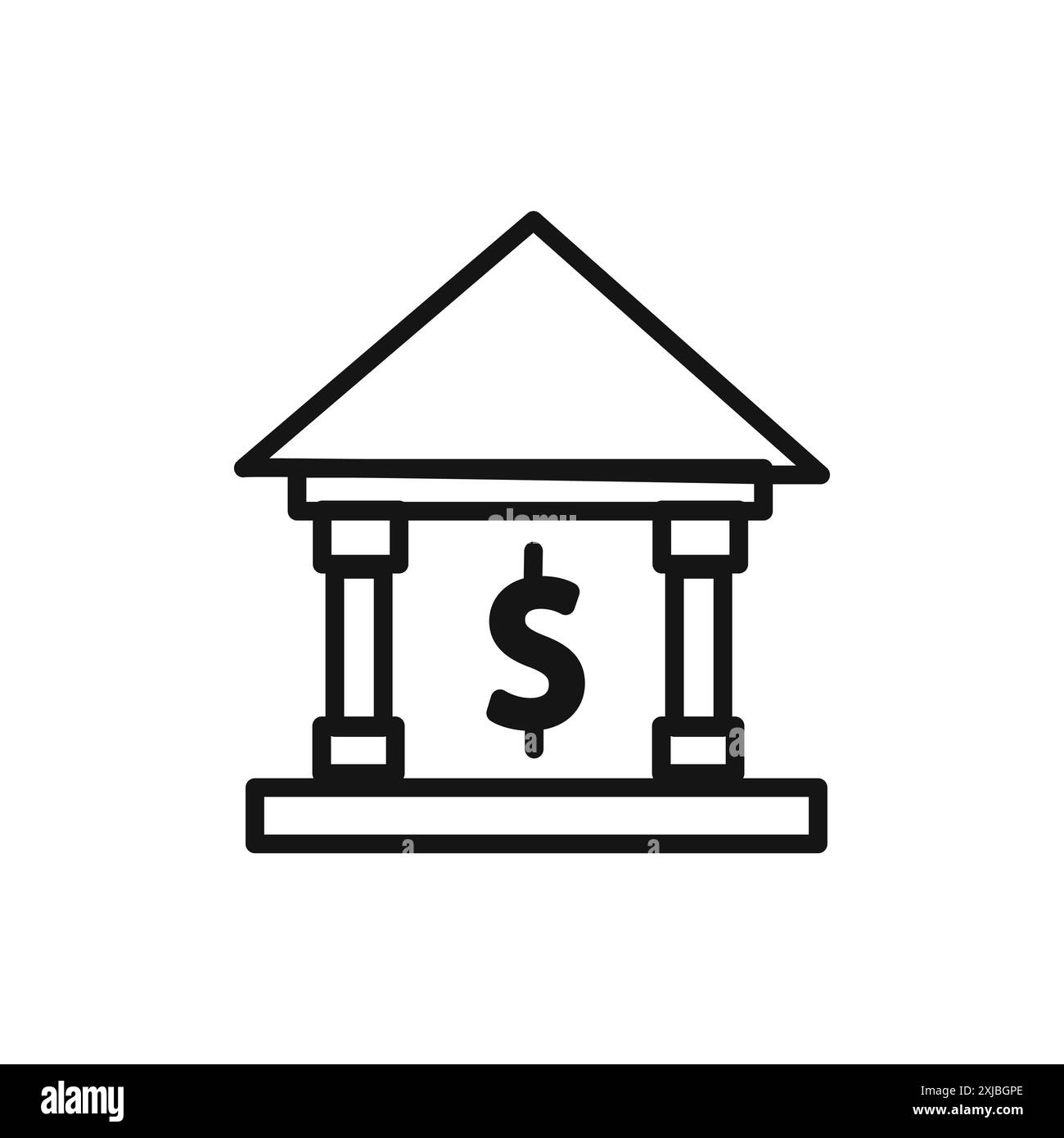 Icona banca segno grafico vettoriale lineare o set di simboli per l'interfaccia utente dell'app Web Illustrazione Vettoriale