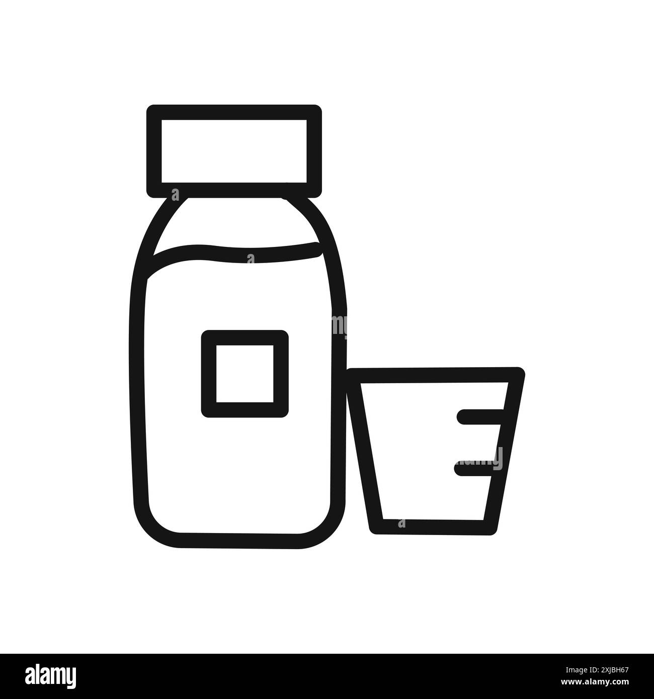 icona dello sciroppo di tosse segno grafico vettoriale lineare o set di simboli per l'interfaccia utente dell'app web Illustrazione Vettoriale