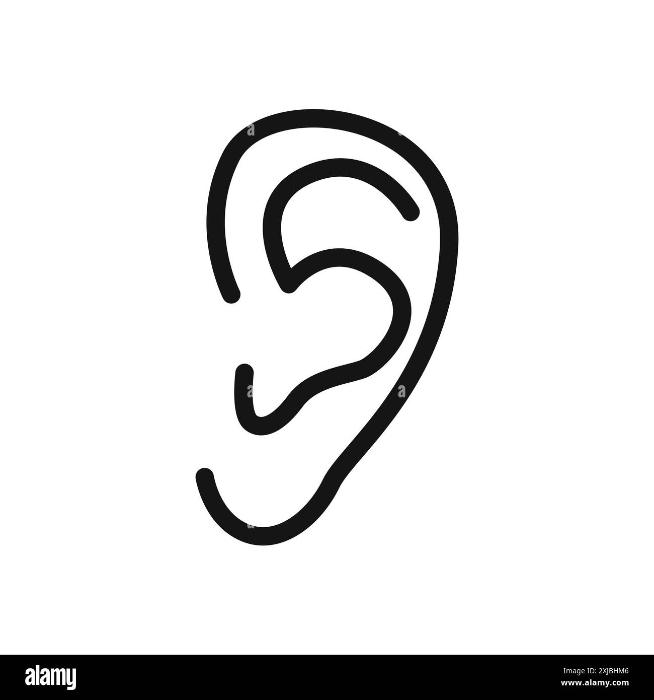 Set di simboli o segni grafici vettoriali lineari con icona EAR per l'interfaccia utente dell'app Web Illustrazione Vettoriale