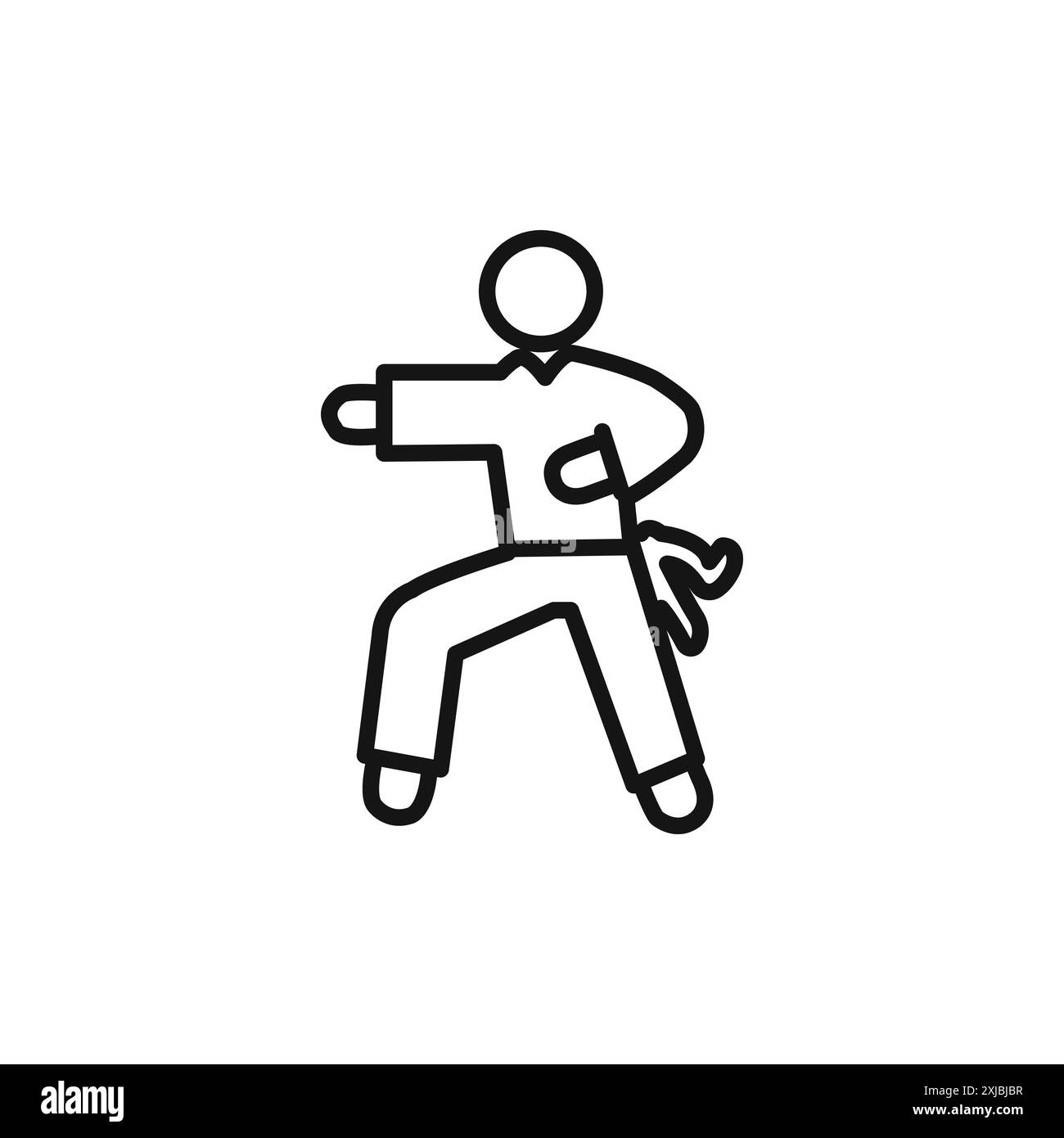icona karate segno grafico vettoriale lineare o set di simboli per l'interfaccia utente dell'app web Illustrazione Vettoriale