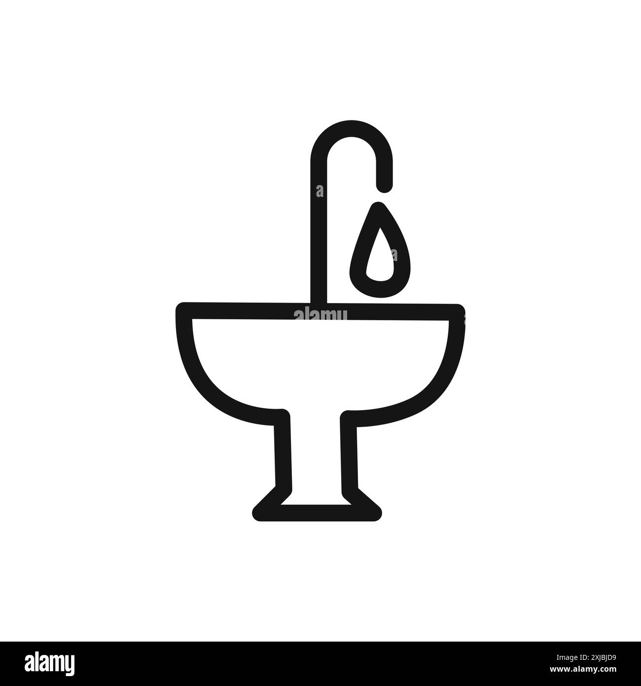 Icona lavello bagno segno grafico vettoriale lineare o set di simboli per l'interfaccia utente dell'app Web Illustrazione Vettoriale