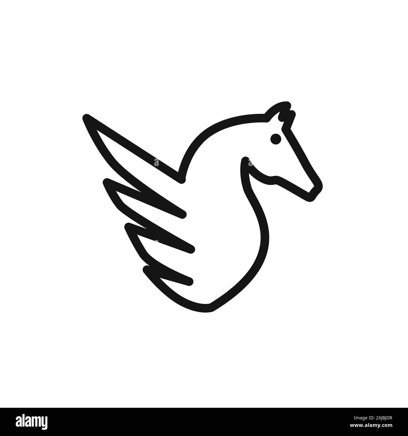 Icona Pegasus segno grafico vettoriale lineare o set di simboli per l'interfaccia utente dell'app Web Illustrazione Vettoriale