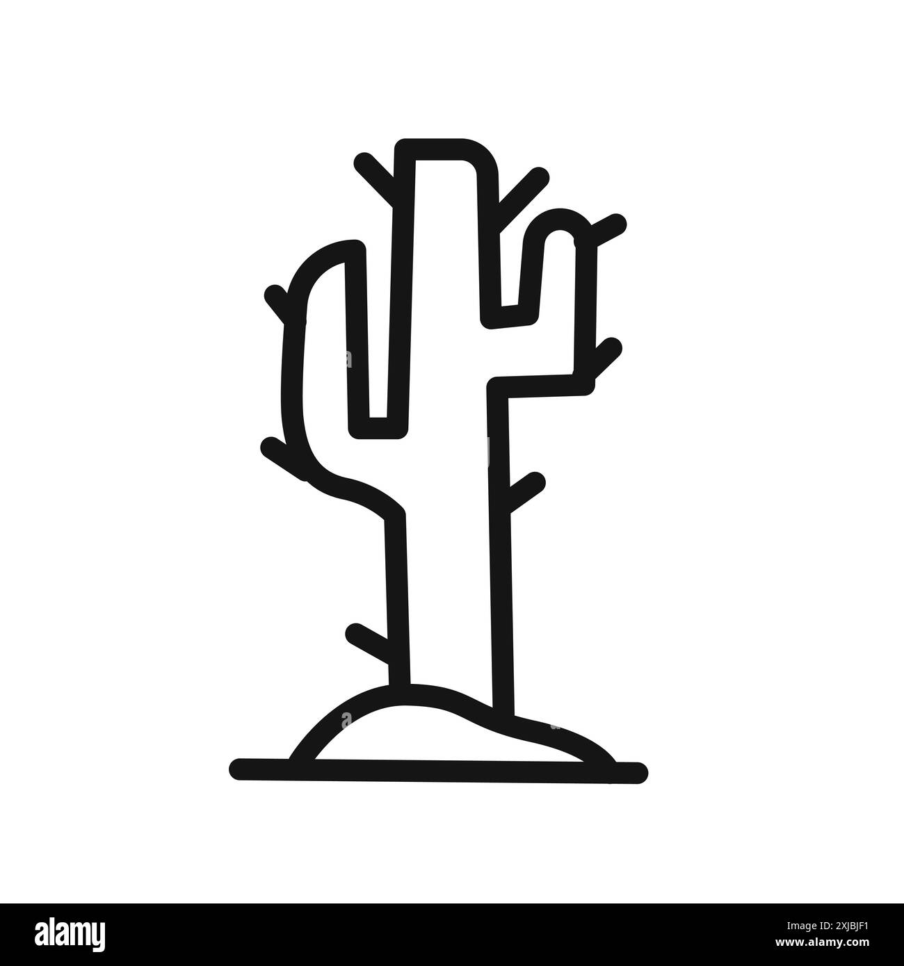 Icona Cactus segno grafico vettoriale lineare o set di simboli per l'interfaccia utente dell'app Web Illustrazione Vettoriale